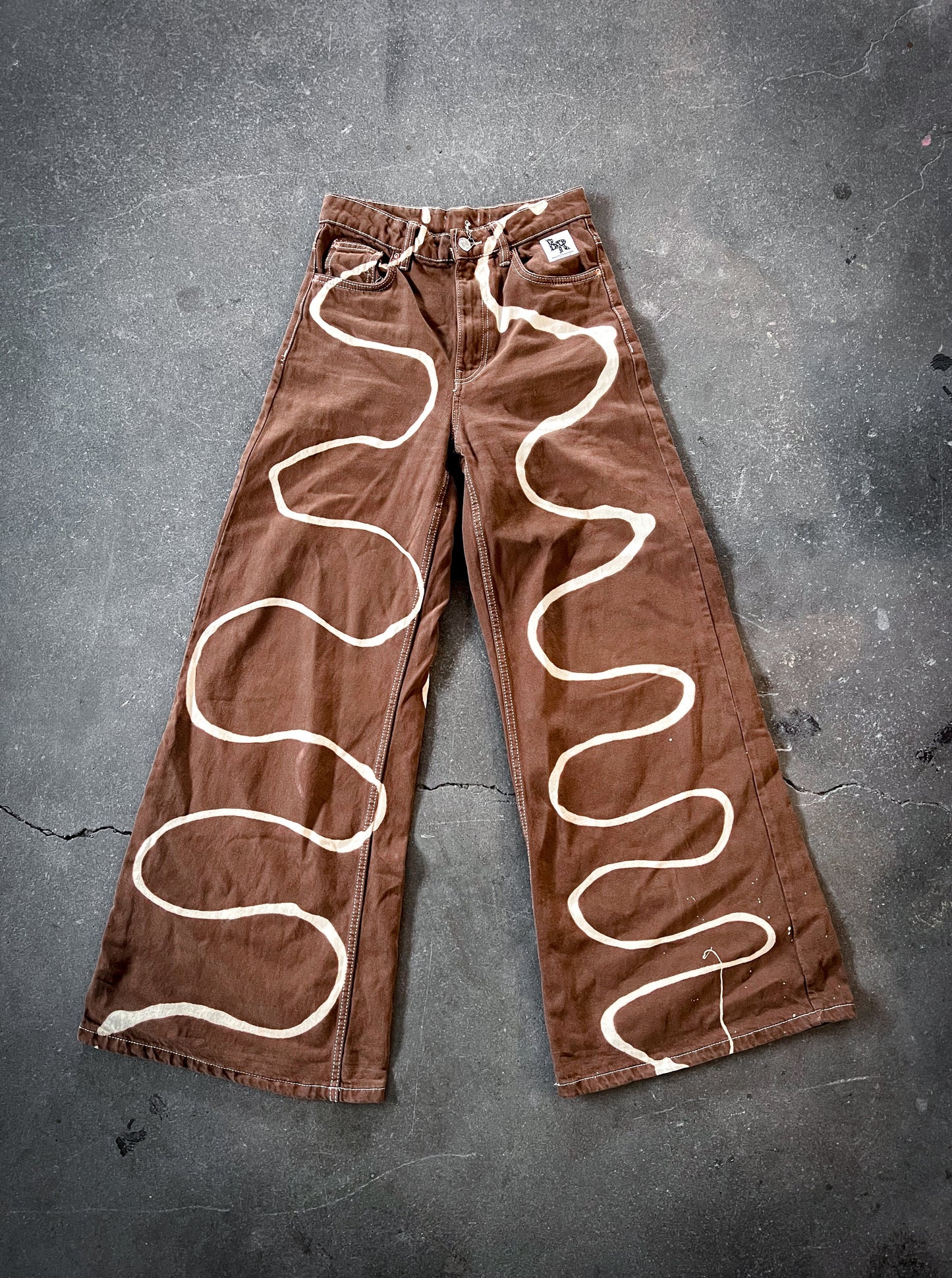 Swirly Bleached Jeans
