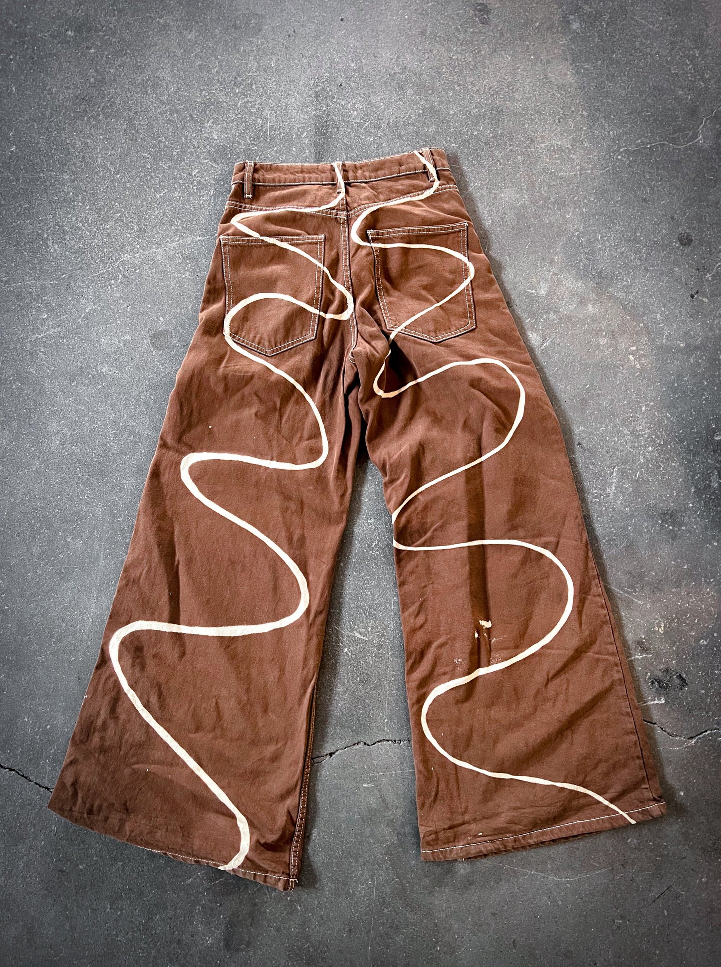 Swirly Bleached Jeans