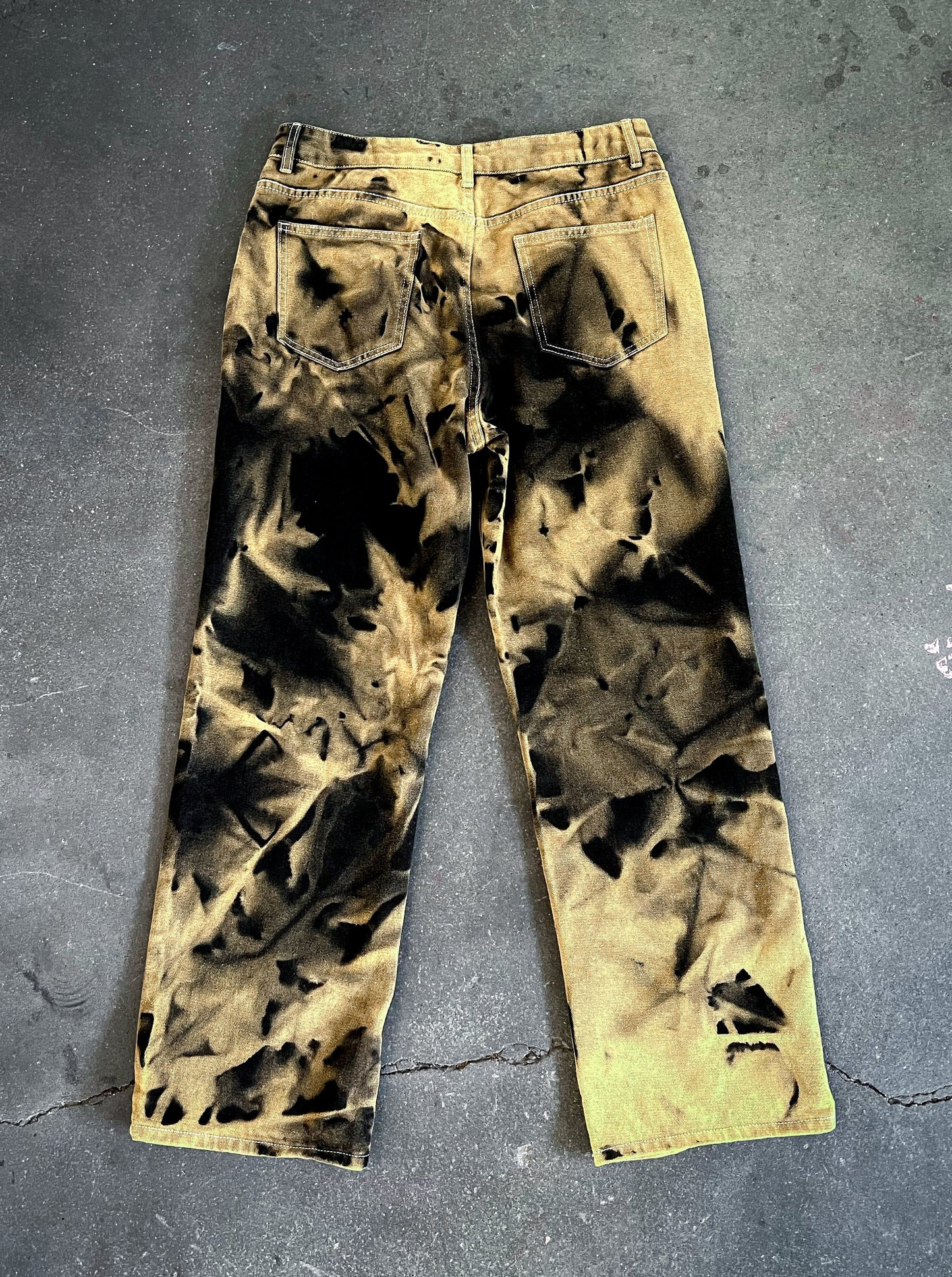 Water Bleached Jeans (yellow)