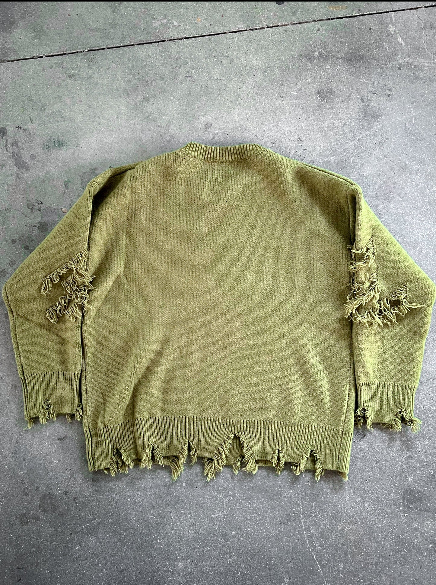 BR Distressed Knitted Sweater (green)
