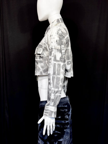 MISFIT GRID CROPPED SHIRT