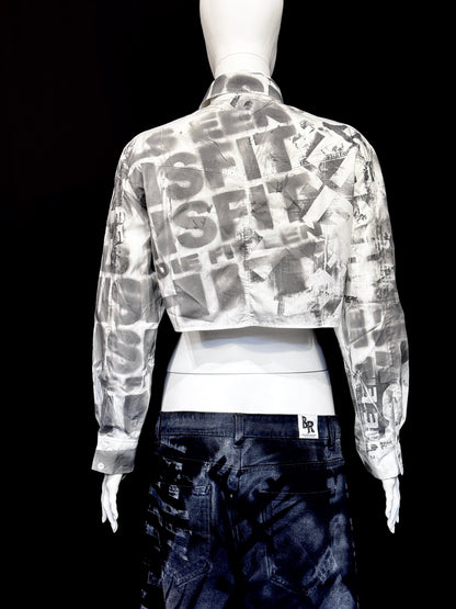 MISFIT GRID CROPPED SHIRT