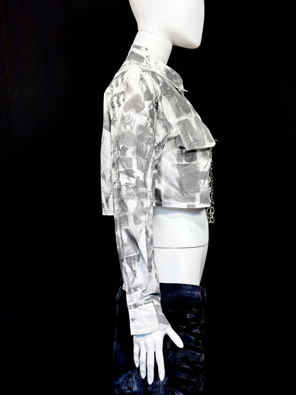 MISFIT GRID CROPPED SHIRT