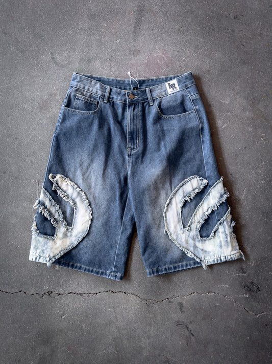 Wings Bleached Capri Shorts