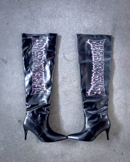Stickered Knee-High Heels